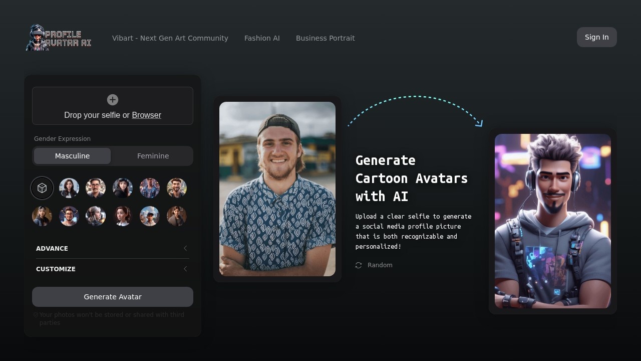 Profile Avatar AI screenshot