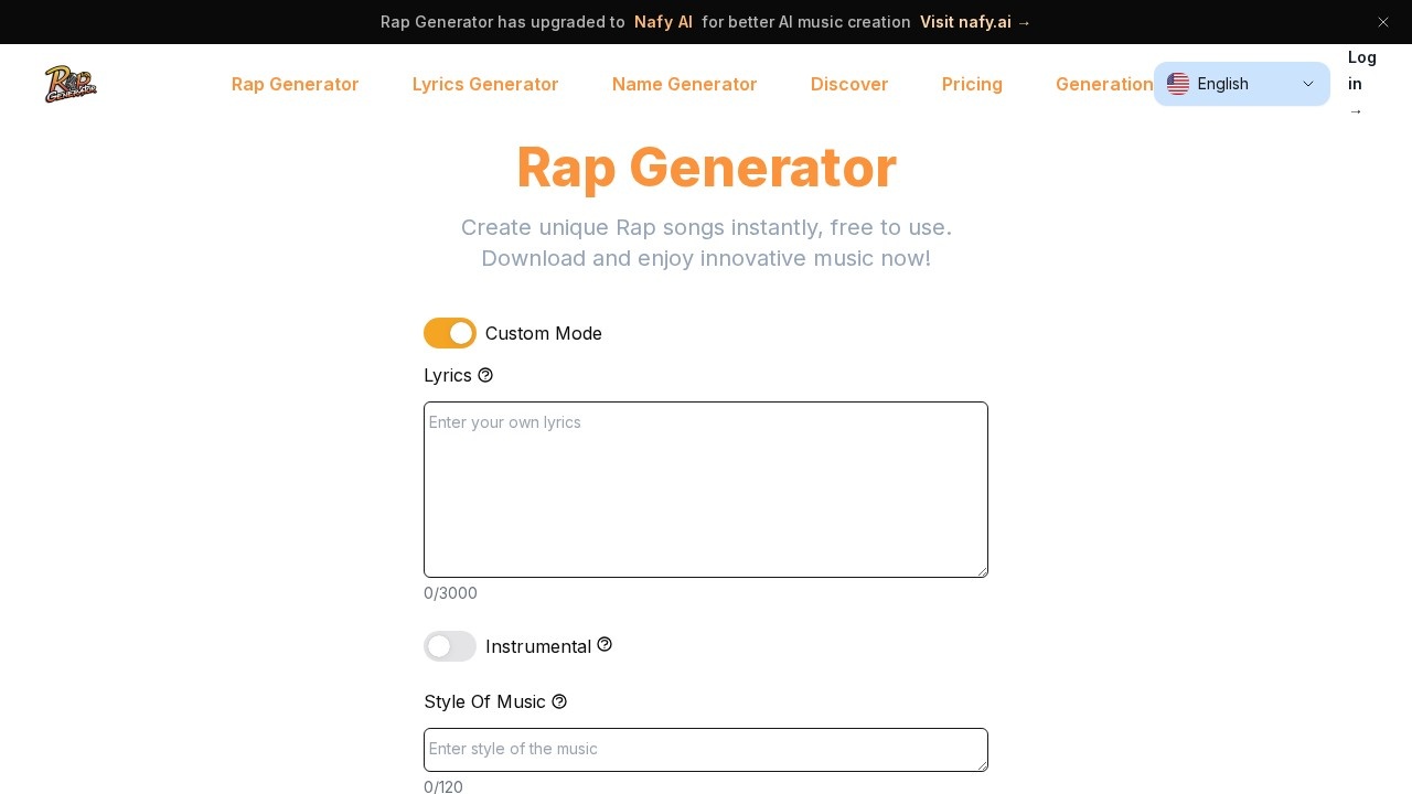 Rap Generator screenshot