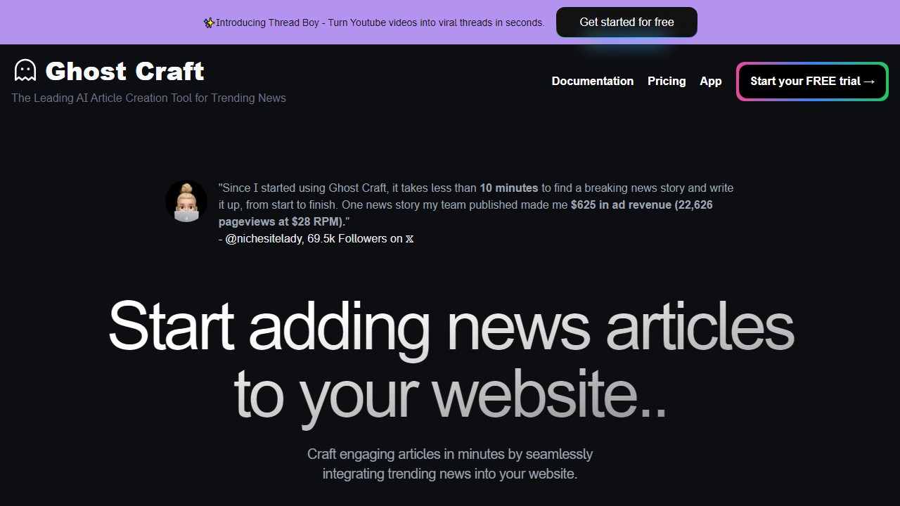 Ghost Craft AI Powered SEO screenshot