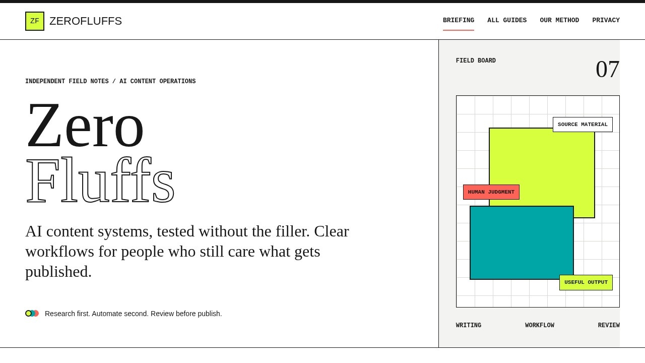 Zerofluffs screenshot