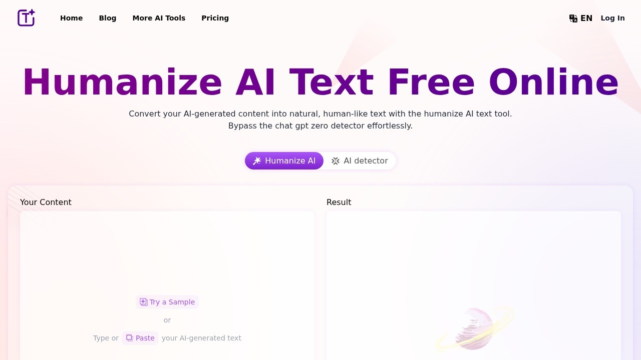 Humanize AI Text Free Online screenshot