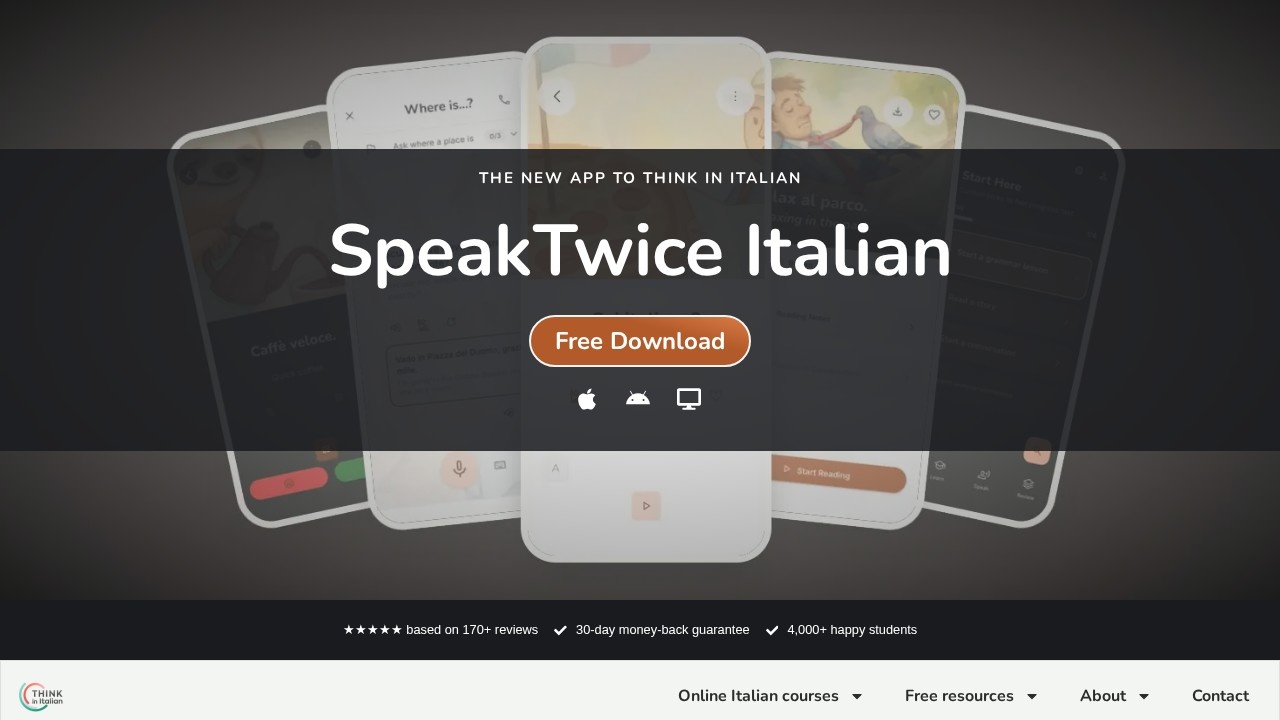 Think In Italian AI Tutor screenshot