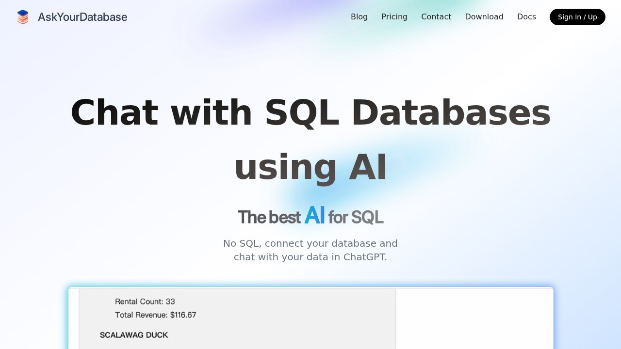Askyourdatabase screenshot