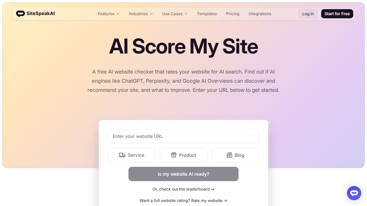 AI Score My Site screenshot