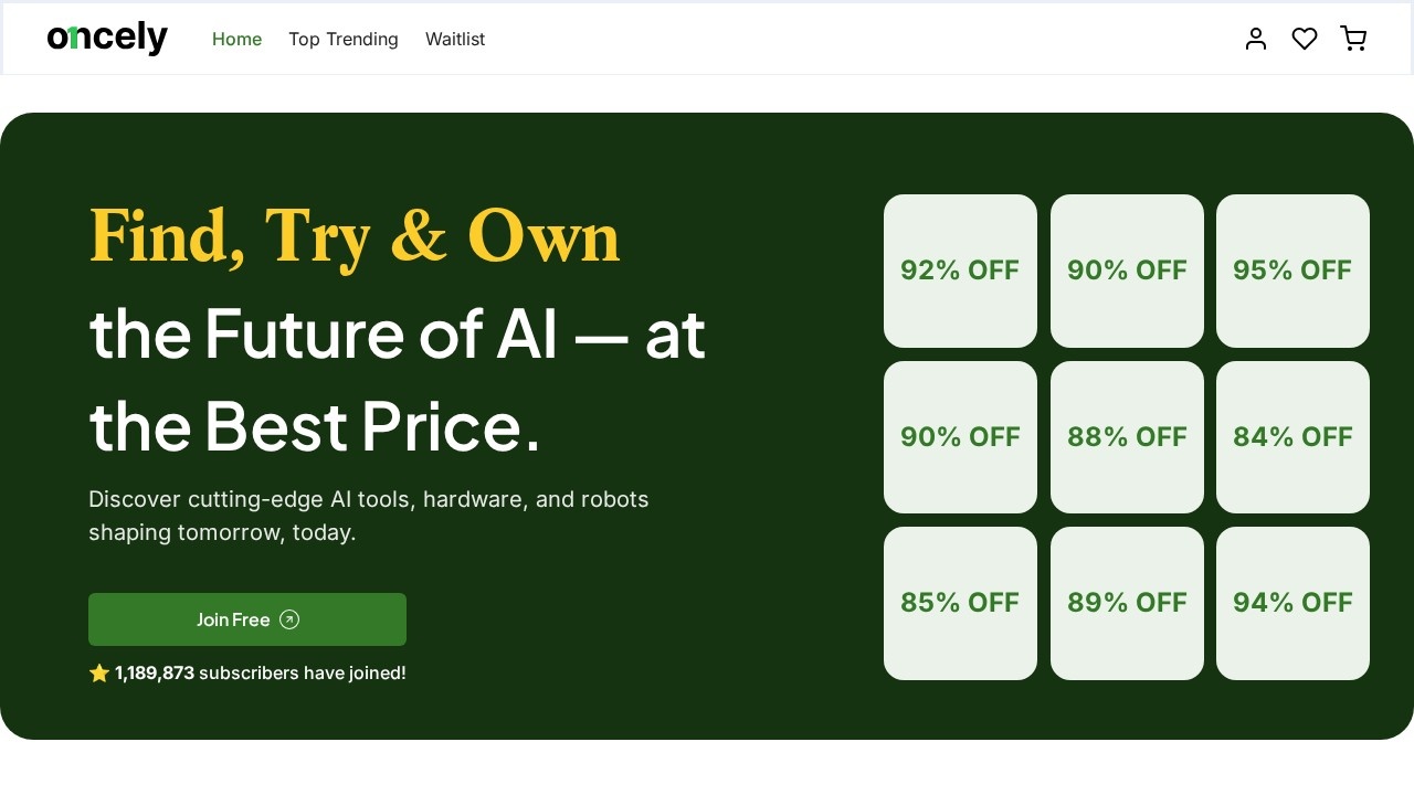 Oncely Giveaway screenshot
