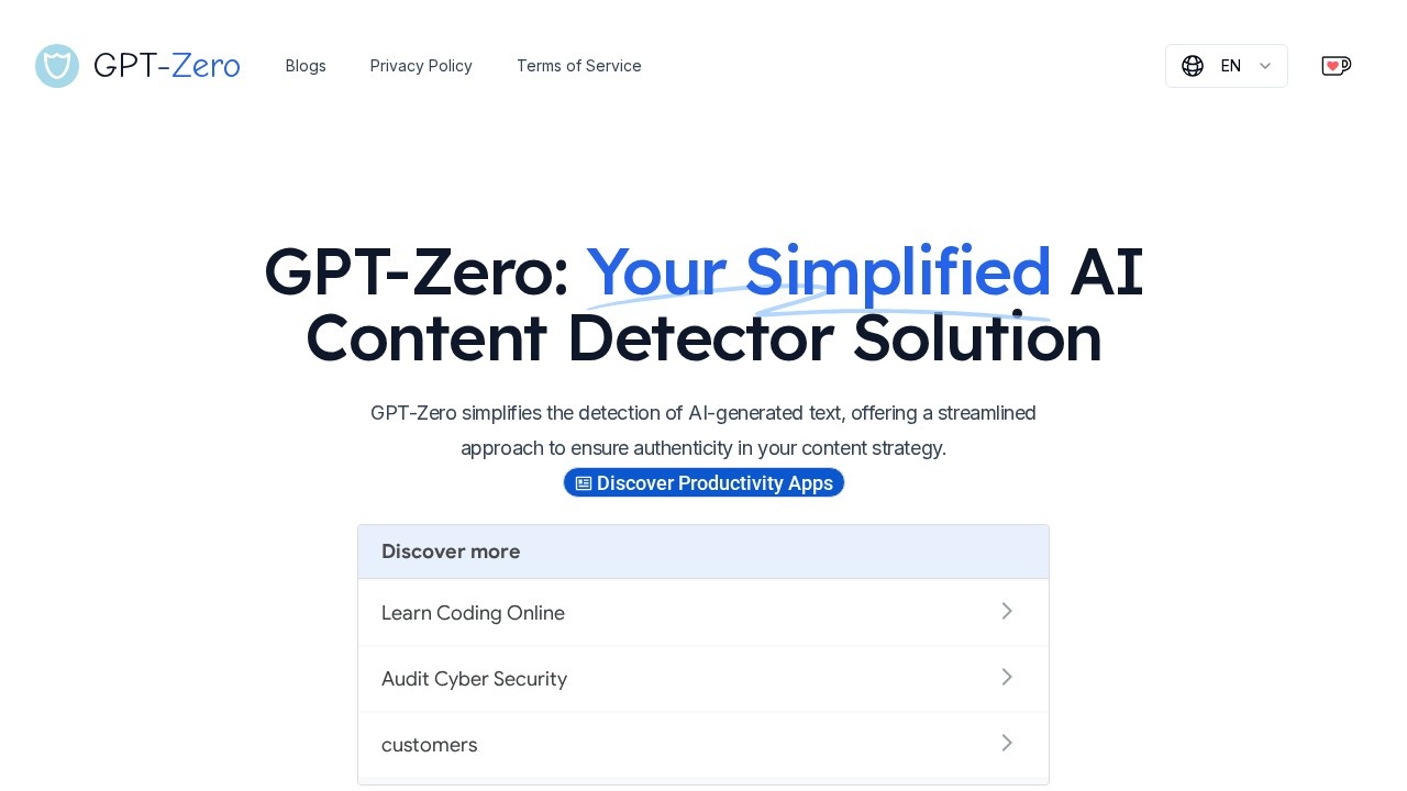 Gpt Zero screenshot