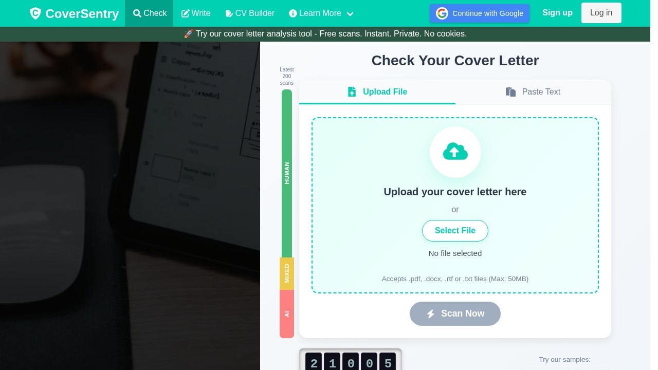 Coversentry screenshot