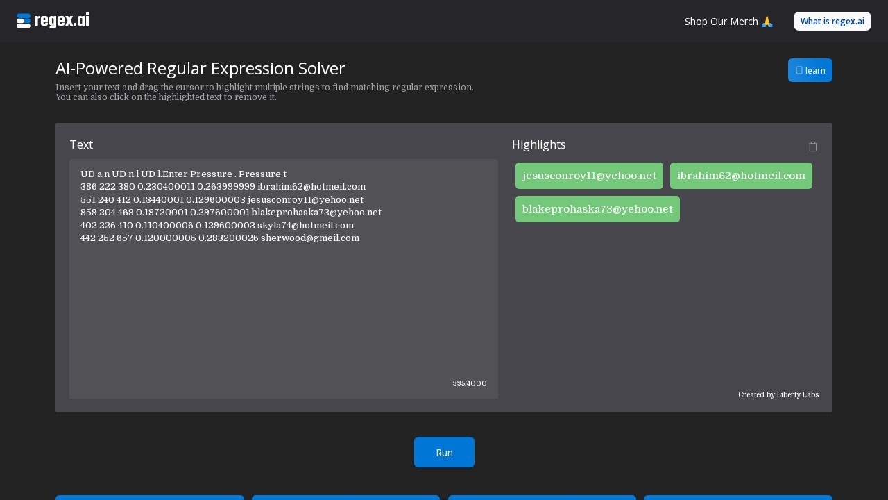 Regex AI screenshot
