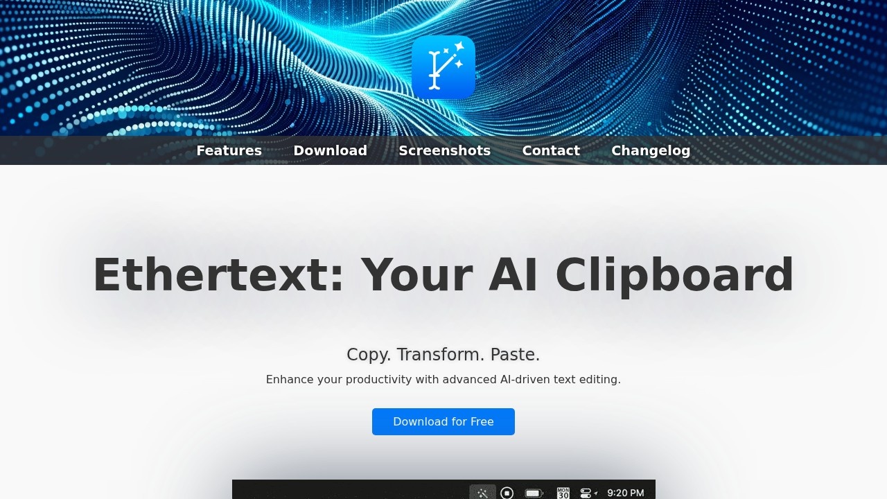 Ethertext screenshot
