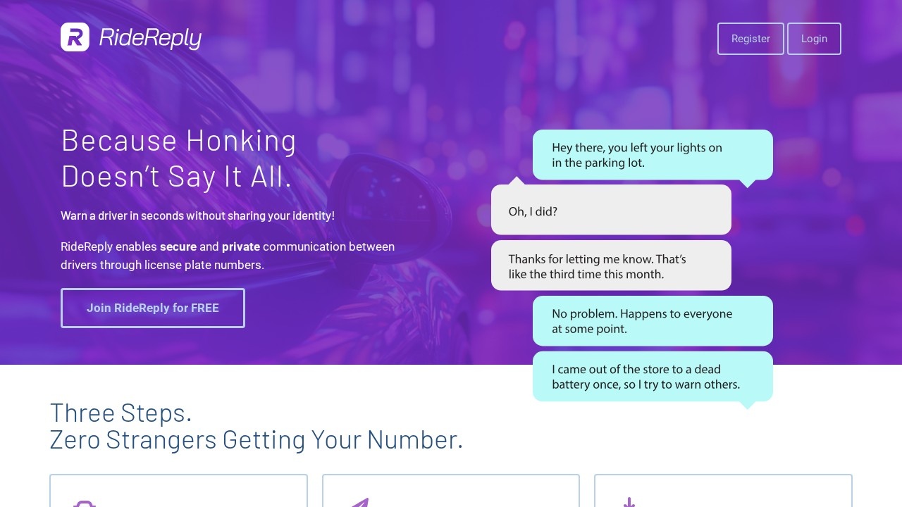 Ridereply screenshot