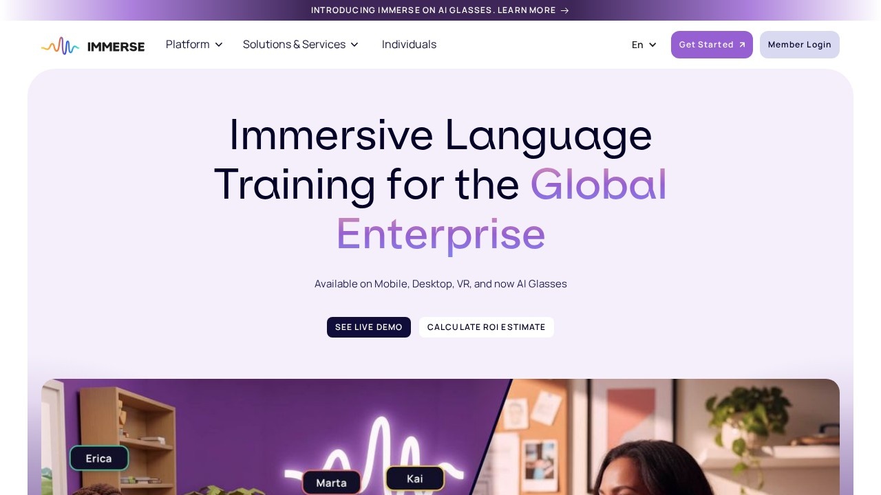 Immerse Online screenshot