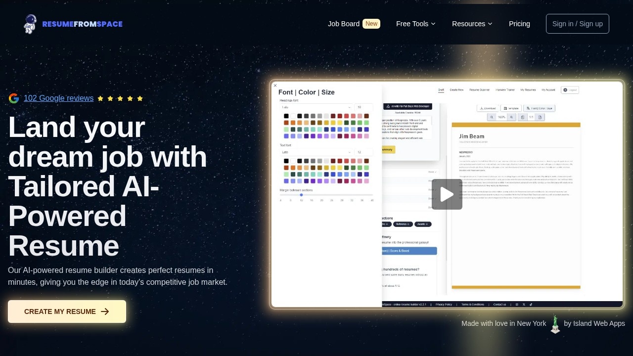 Resumefromspace screenshot