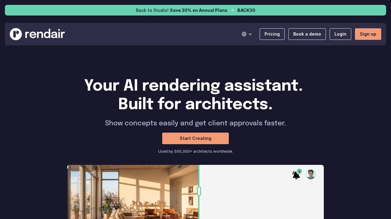 Rendair AI Platform screenshot