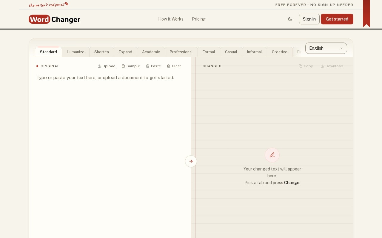 Word Changer screenshot