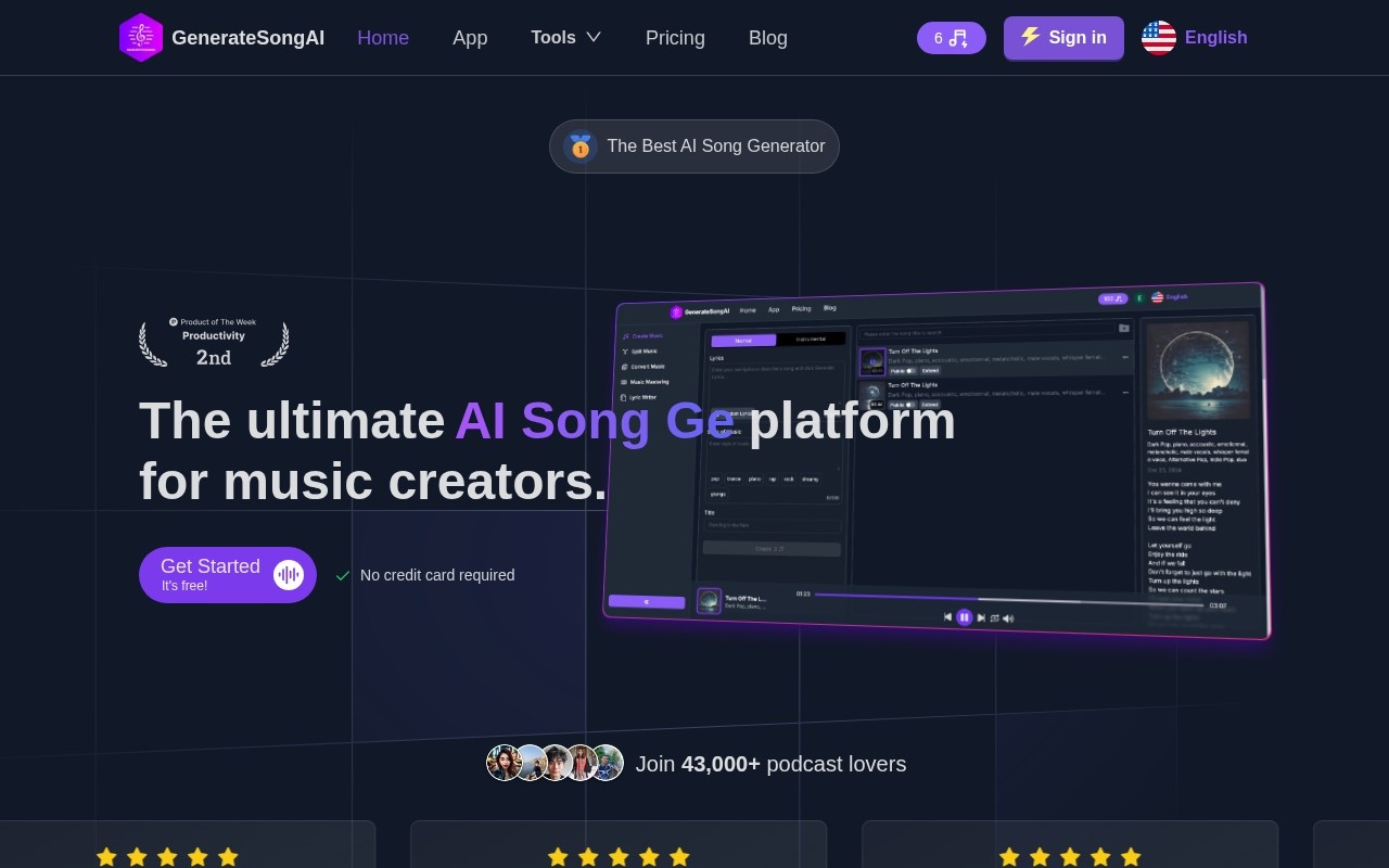 Generatesong AI screenshot