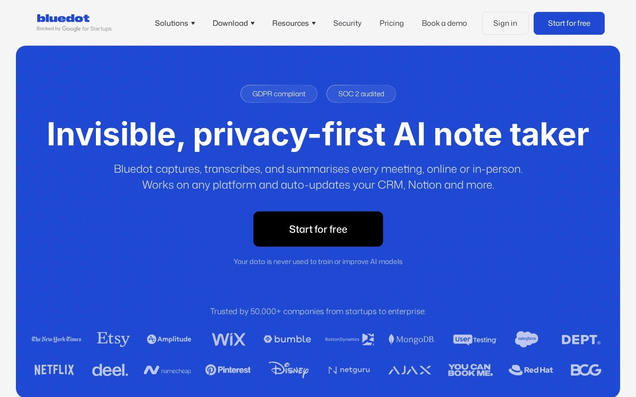 Bluedot screenshot
