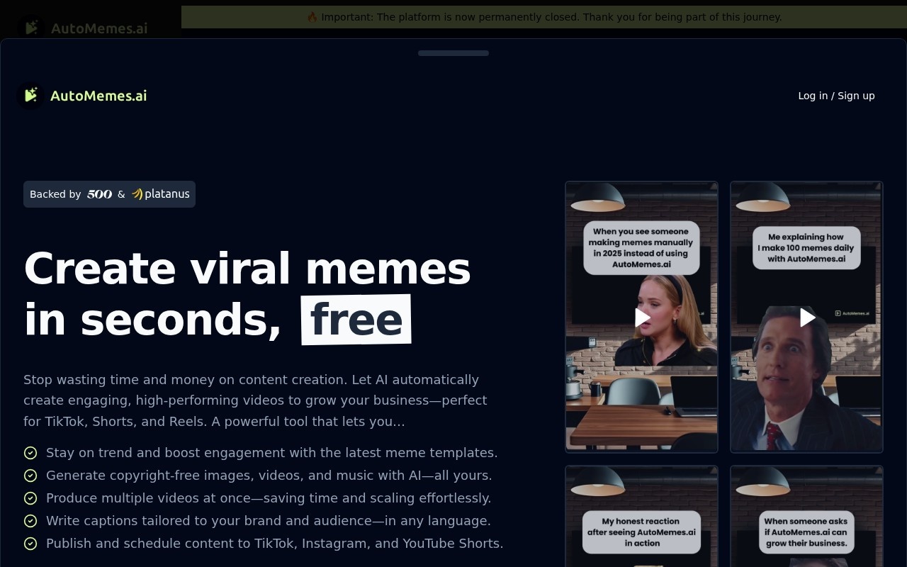 Automemes AI screenshot