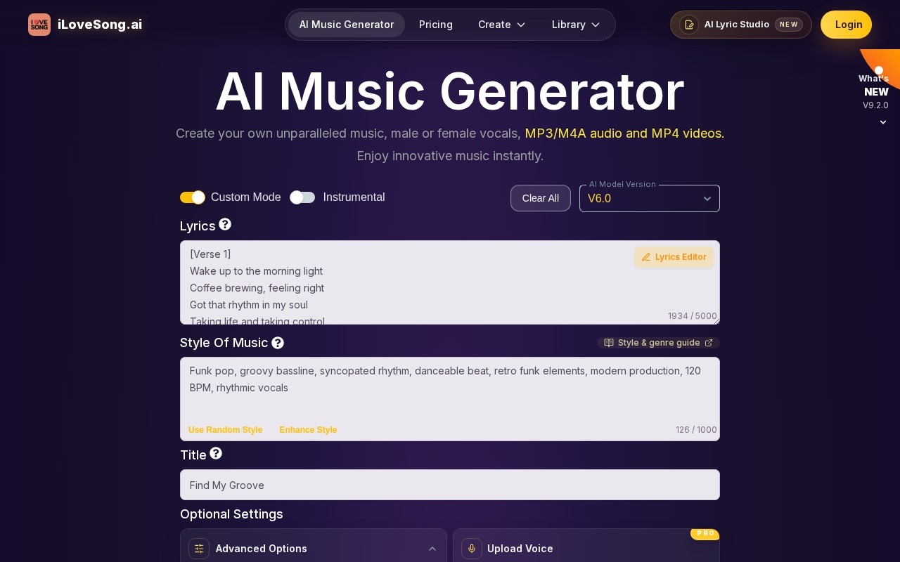 Ilovesong AI screenshot