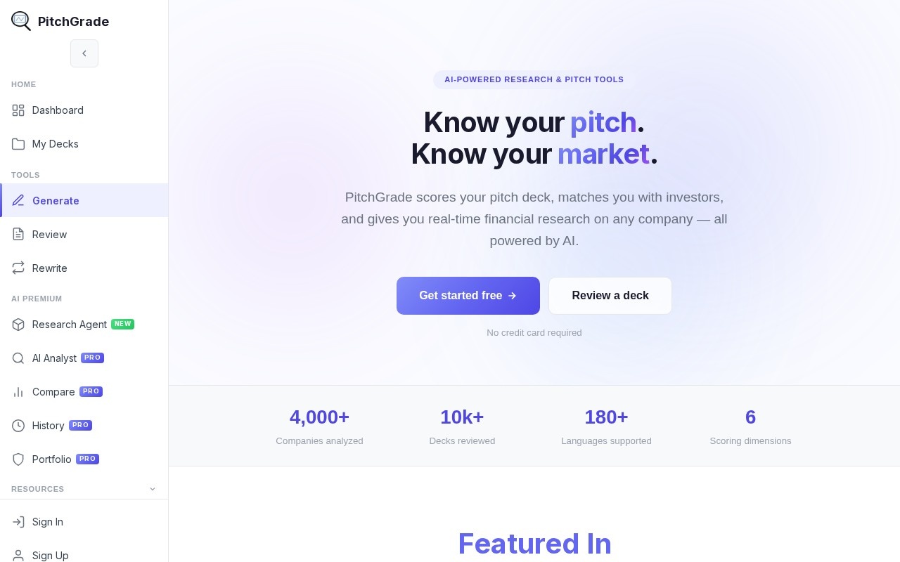 Pitchgrade screenshot