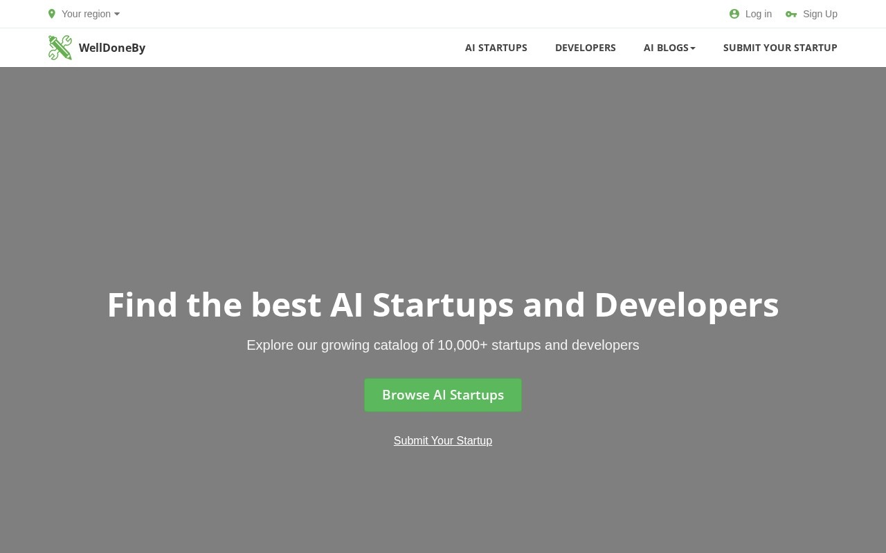 Welldoneby Com Best AI Startups screenshot