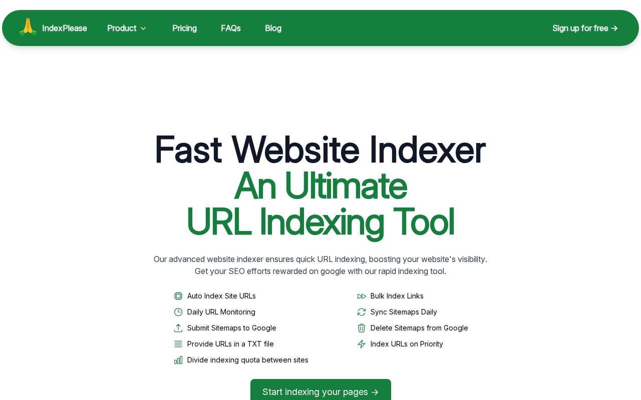 Indexplease screenshot