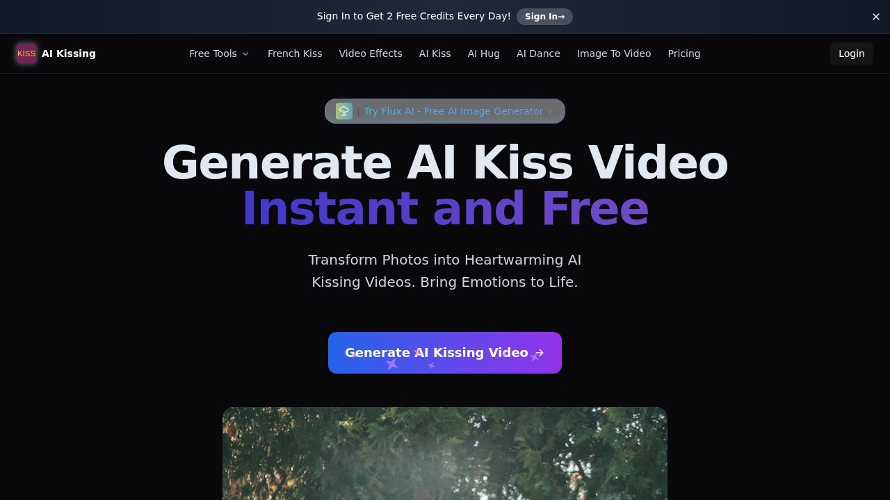 AI Kissing Free Online Kiss AI Video Generator screenshot