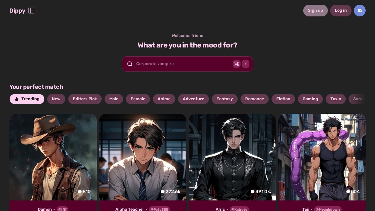 Dippy Widget AI Character Chat screenshot