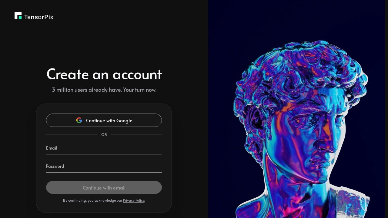 Tensorpix AI screenshot