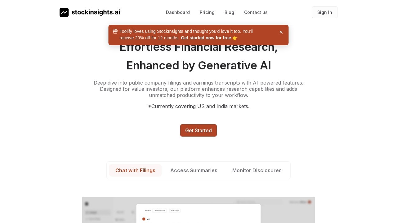 Stockinsights AI screenshot