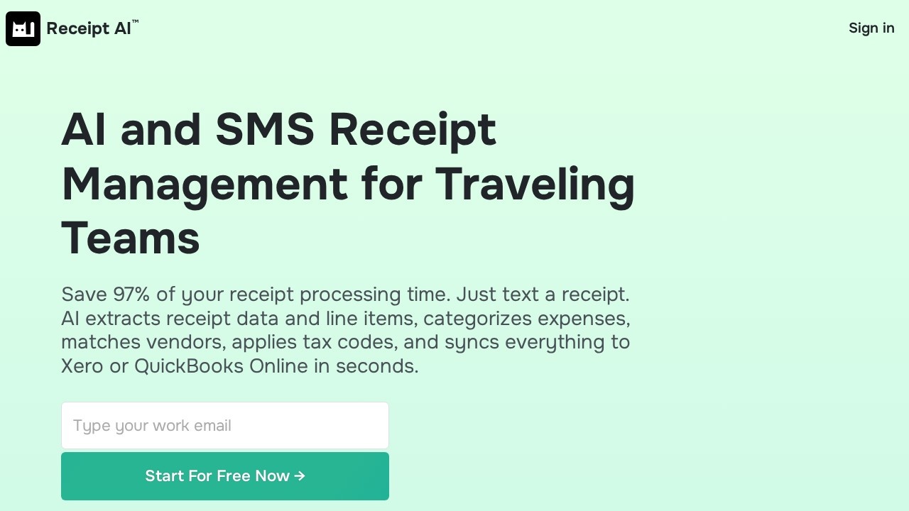 Receipt AI For Startup screenshot