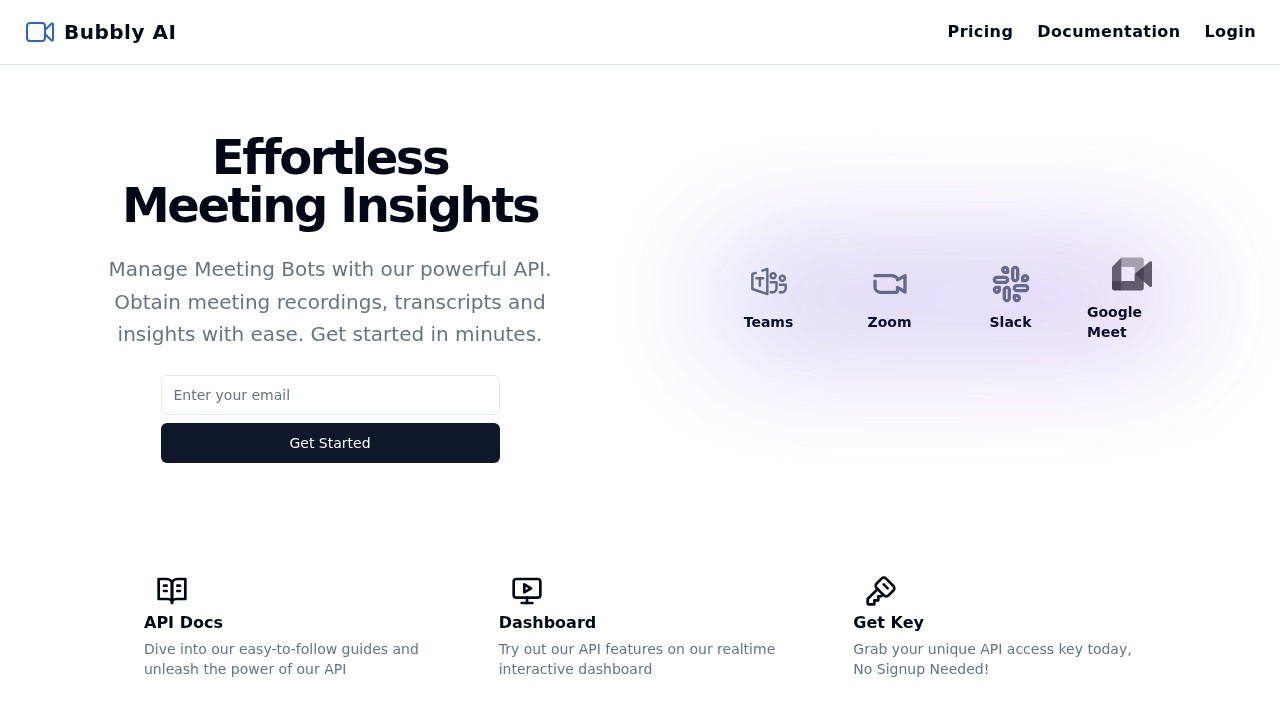 Bubbly Meeting Api screenshot