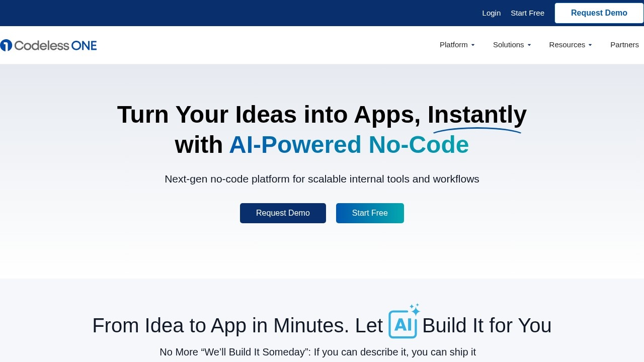 Codeless One screenshot