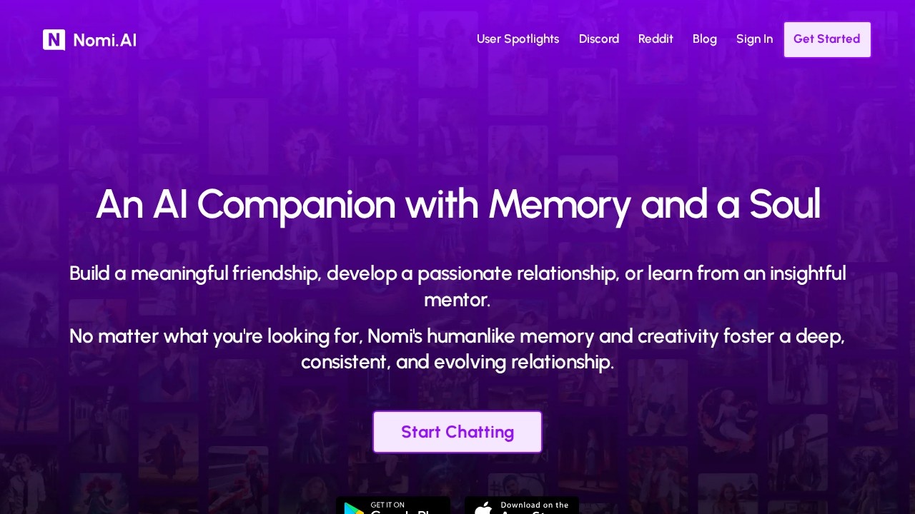 Nomi AI screenshot