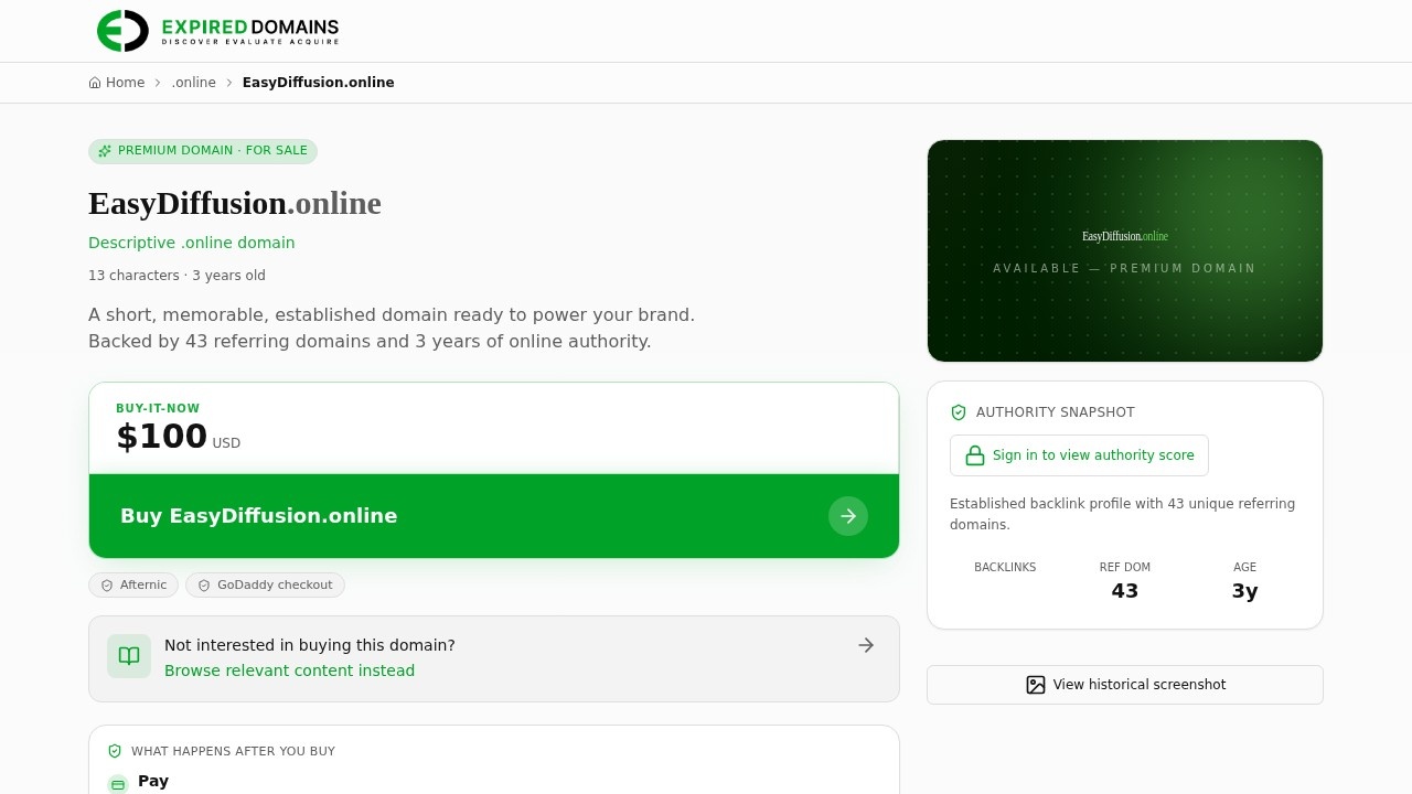 Easydiffusion Online screenshot