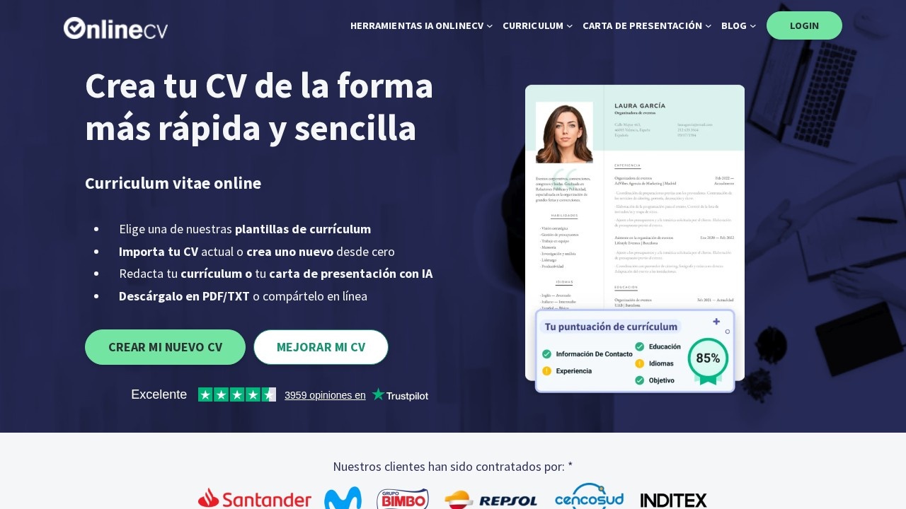 Onlinecv screenshot