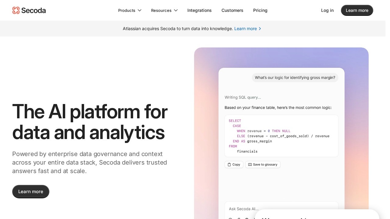 Secoda AI screenshot