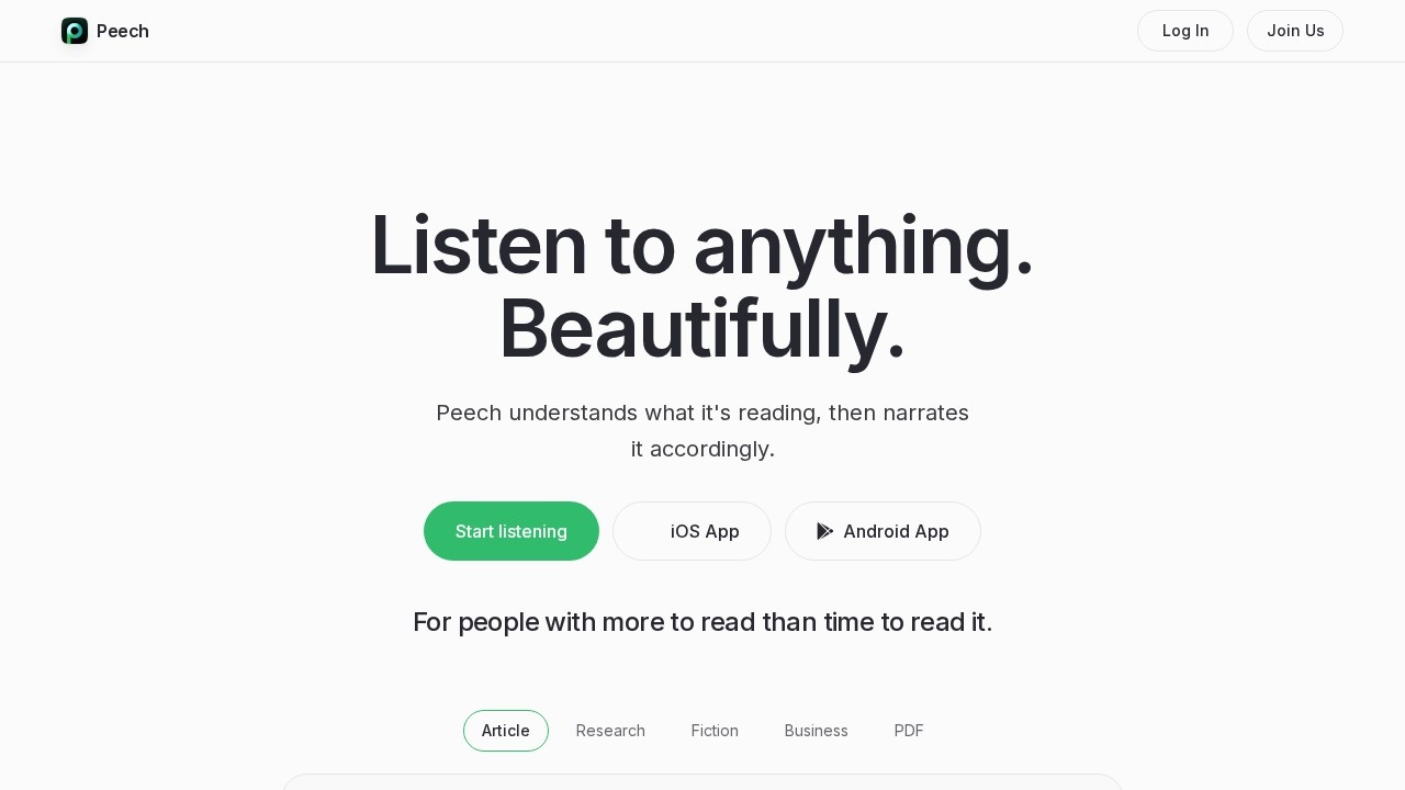 Peech Text To Speech Reader screenshot