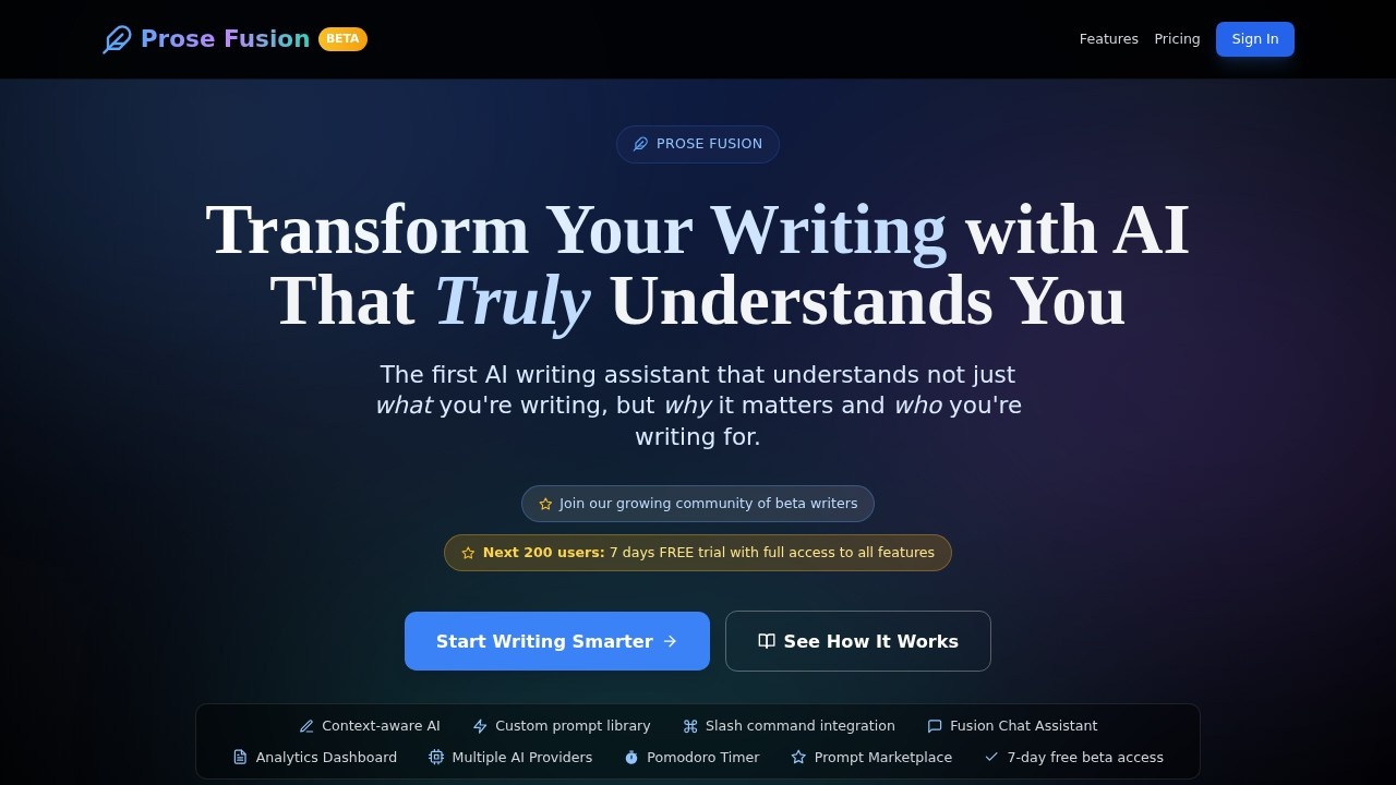 Prose Fusion screenshot