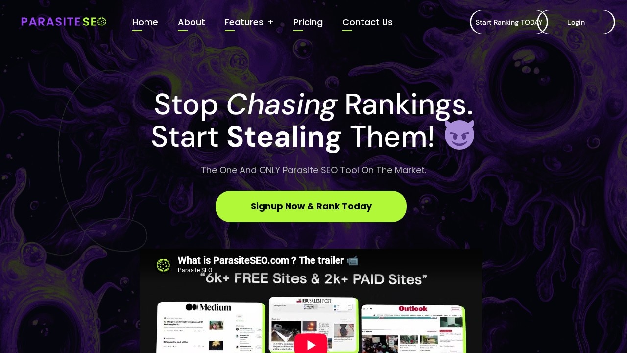 Parasite Seo screenshot