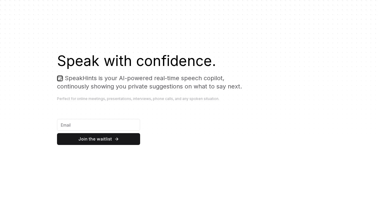 Speakhints screenshot