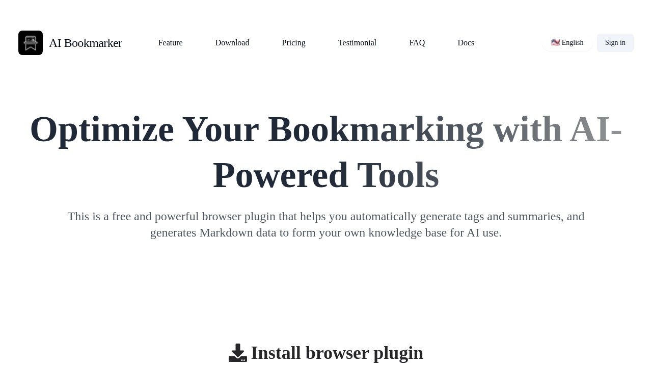Aibookmarker screenshot