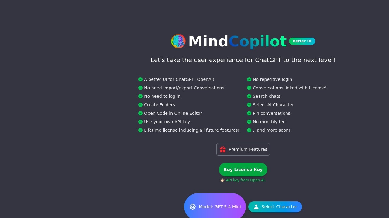 Mindcopilot A Better Ui For Chatgpt screenshot