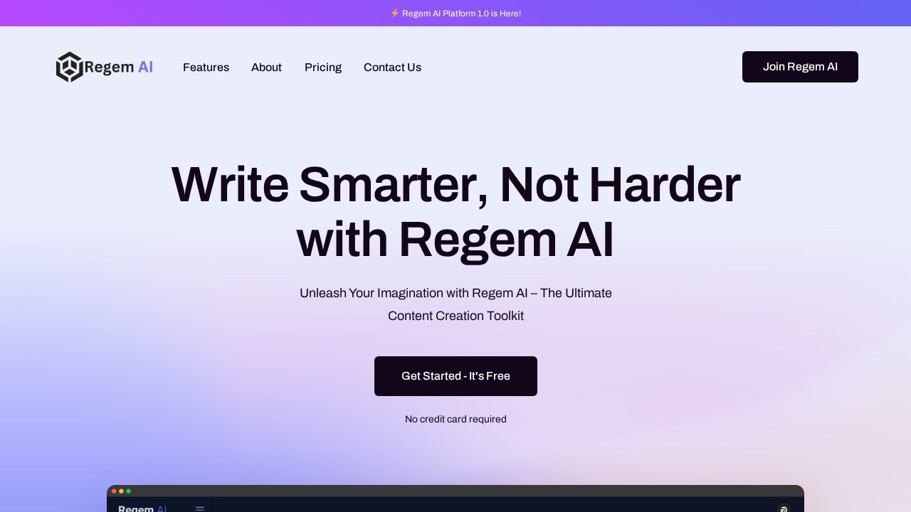 Regem AI Platform screenshot