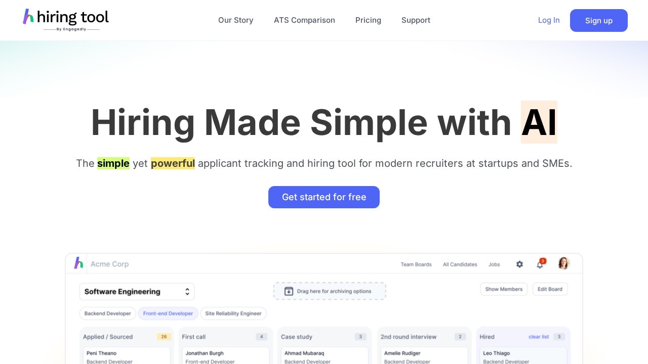 Hiring Tool screenshot