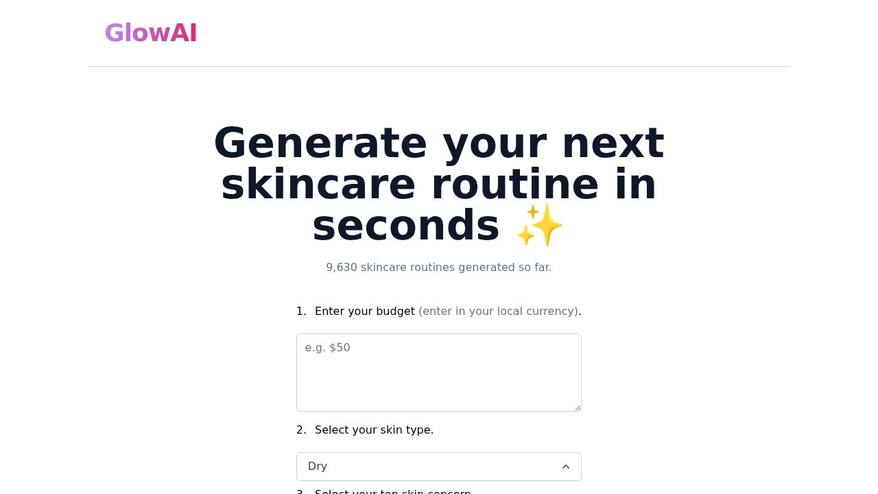 Glow AI screenshot